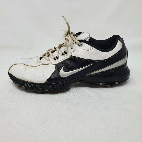 NIKE DURASPORT SMU 317682-102 MEN'S LEATHER SOFT SPIKES GOLF SHOES SIZE 10.5 - Picture 3 of 12